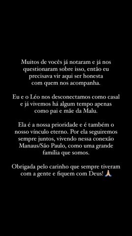 Vivian Amorim anuncia fim do seu casamento com Leo Hirschmann • Instagram/Vivian Amorim