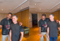Will Smith derruba celular de Luciano Huck e diz: "Vou comprar um novo"