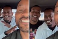 Will Smith aparece em vídeo com sósia brasileiro e Luciano Huck; veja