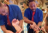 No Brasil, Will Smith retribui presente de fã: "Pra você lembrar que ficará bem"