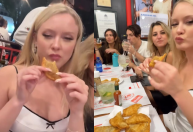 Zara Larsson prova pastel ao lado de Di Ferrero e influenciadores