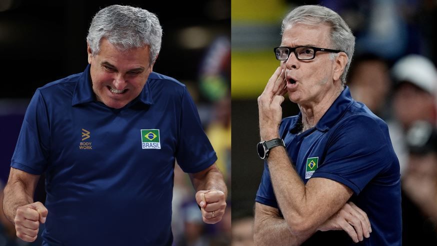 José Roberto Guimarães e Bernardinho na Olimpíada de Paris