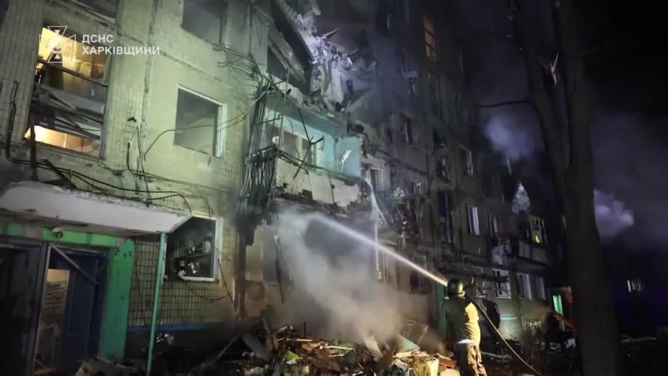 Rescue operation underway after Russian guided bomb struck apartment building in Ukraine's Kharkiv