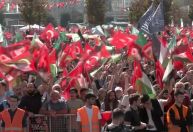 Milhares de manifestantes pró-Palestina marcham na Turquia