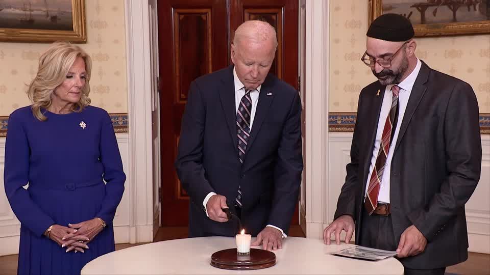 Biden remembers October 7 victims in candle lighting ceremony