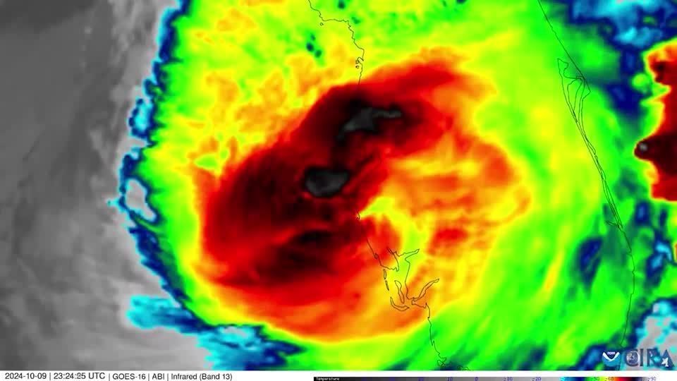 Satellite imagery shows Hurricane Milton making landfall in Florida