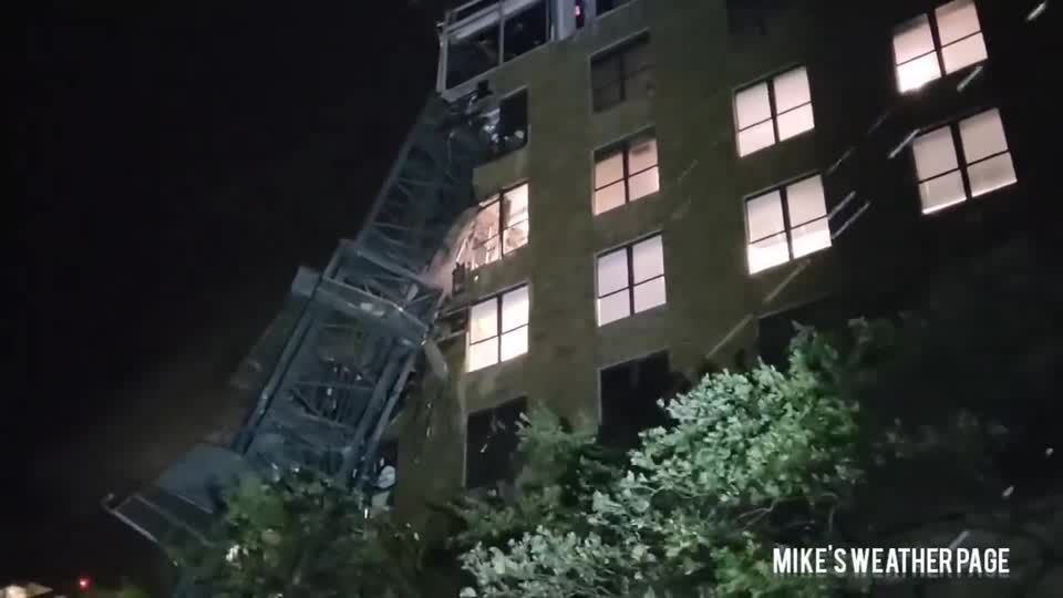 Construction crane collapses in Milton's fury