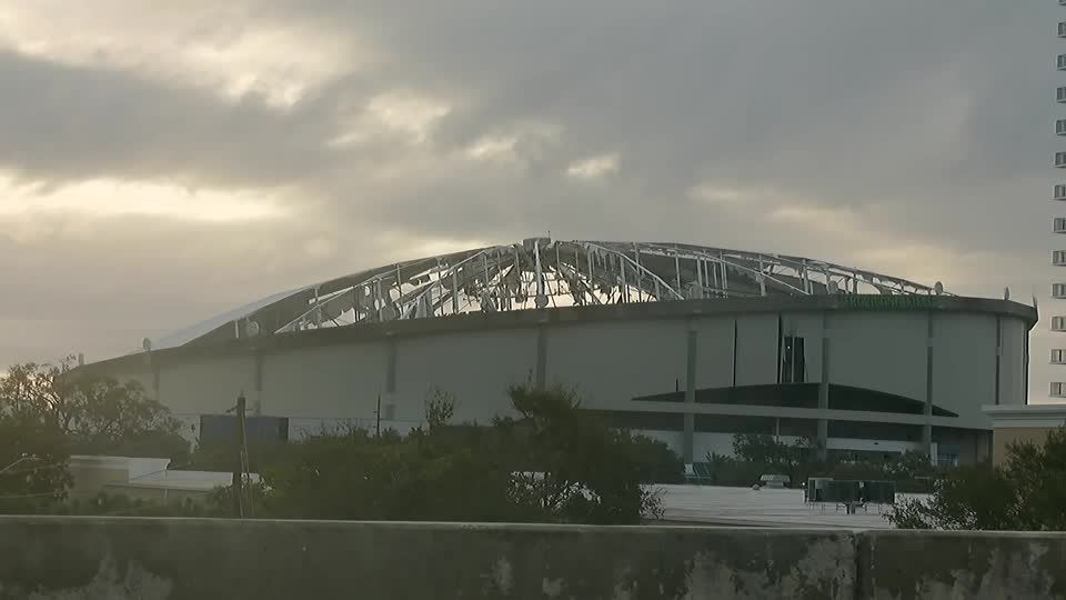 Hurricane Milton destroys Tropicana Field's roof