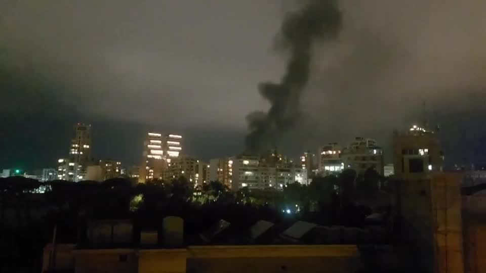 Smoke rises, sirens echo in Beirut following air strike