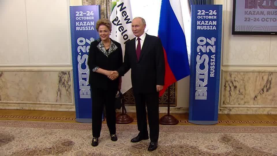 Putin meets New Development Bank chief Rousseff on day one of a BRICS summit in Russia