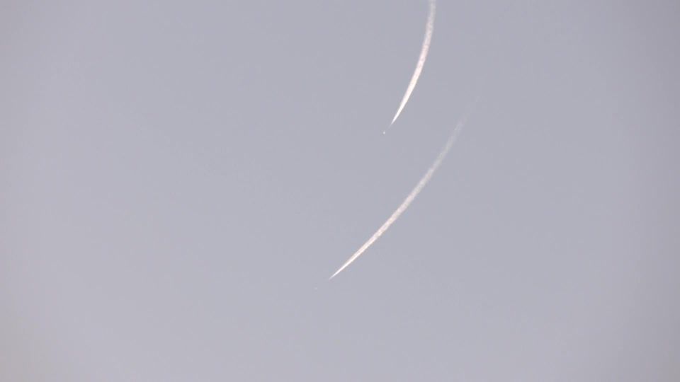 Israeli defence system interceptions as over 100 Hezbollah rockets fired into Israel