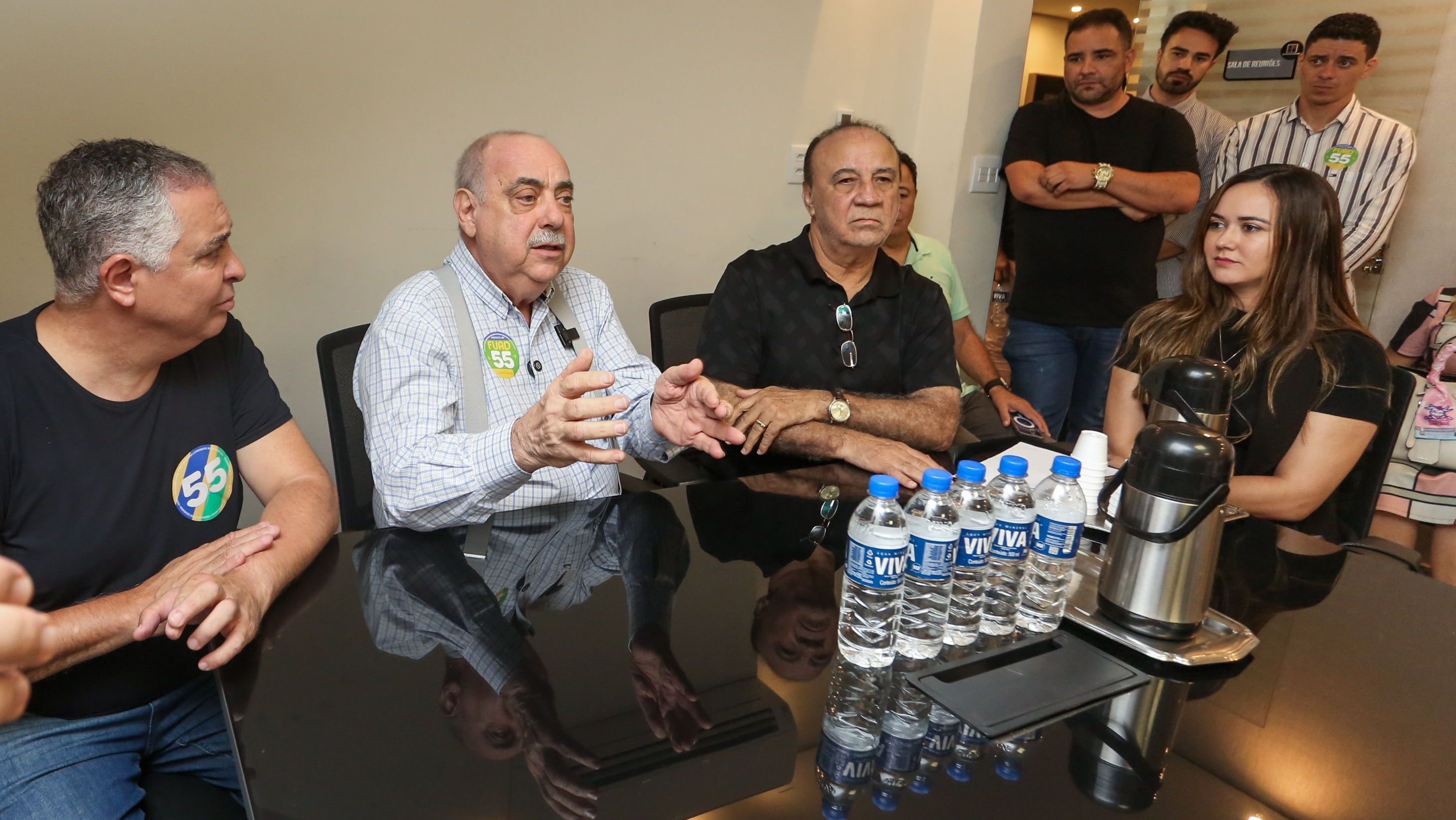 Fuad Noman durante agenda de campnha nesta quarta • Divulgação