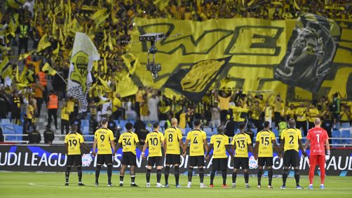 Jogadores do Al-Ittihad durante partida