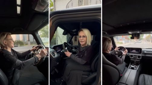 Ana Maria Braga a bordo de um Mercedes G63