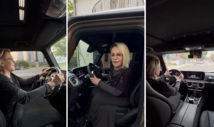 Ana Maria Braga a bordo de um Mercedes G63