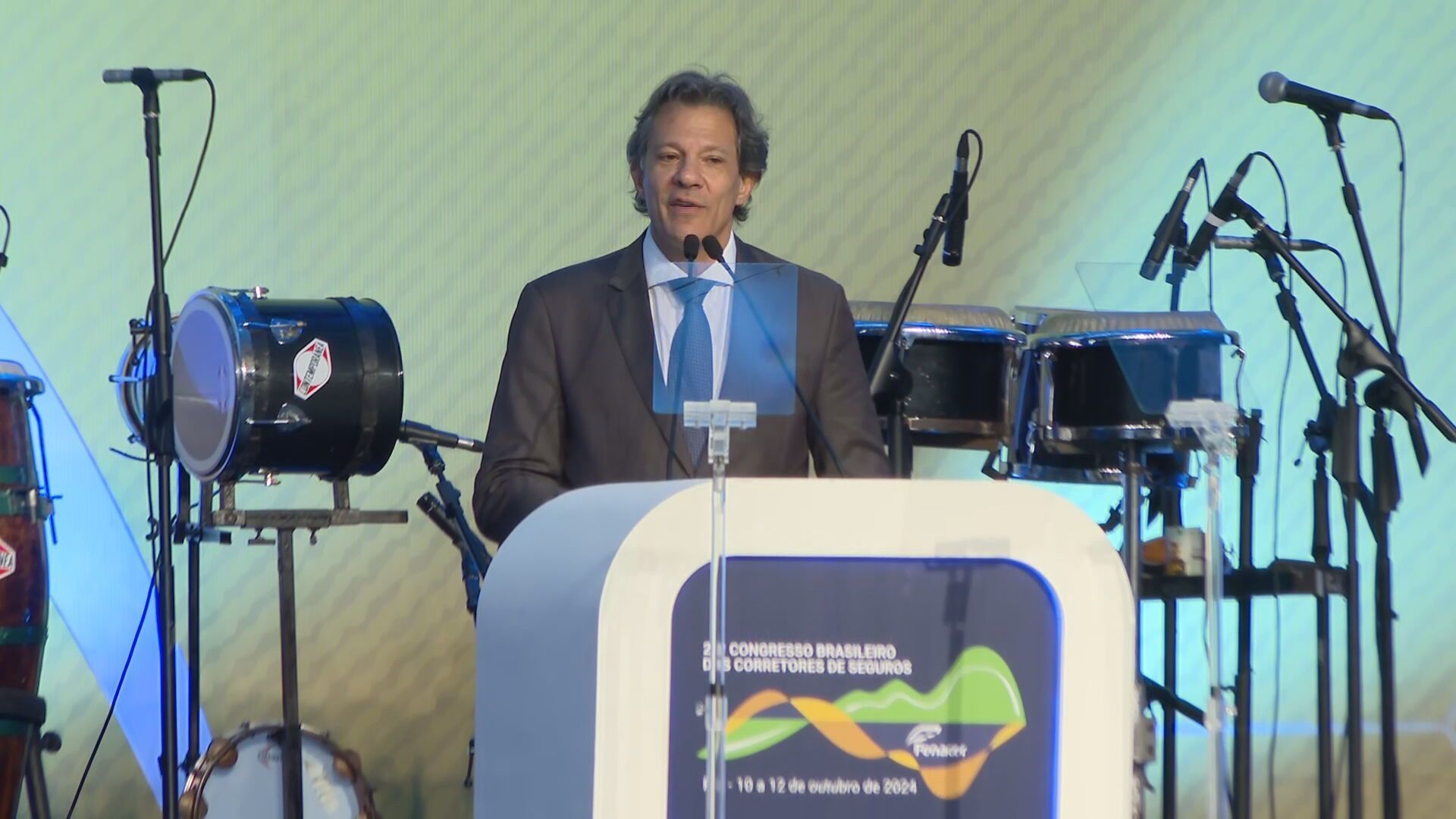 O ministro da Fazenda, Fernando Haddad, no 23º Congresso Brasileiro dos Corretores de Seguros