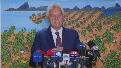 O governador de Goiás, Ronaldo Caiado (União), após reunião no Planalto