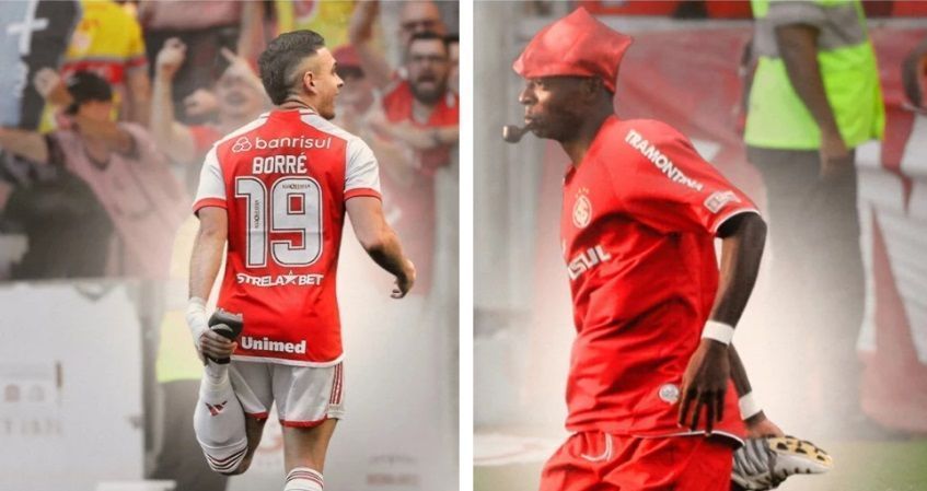 Borré faz homenagem em gol