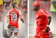 Borré homenageia compatriota Rentería em comemoração de gol do Inter no GreNal