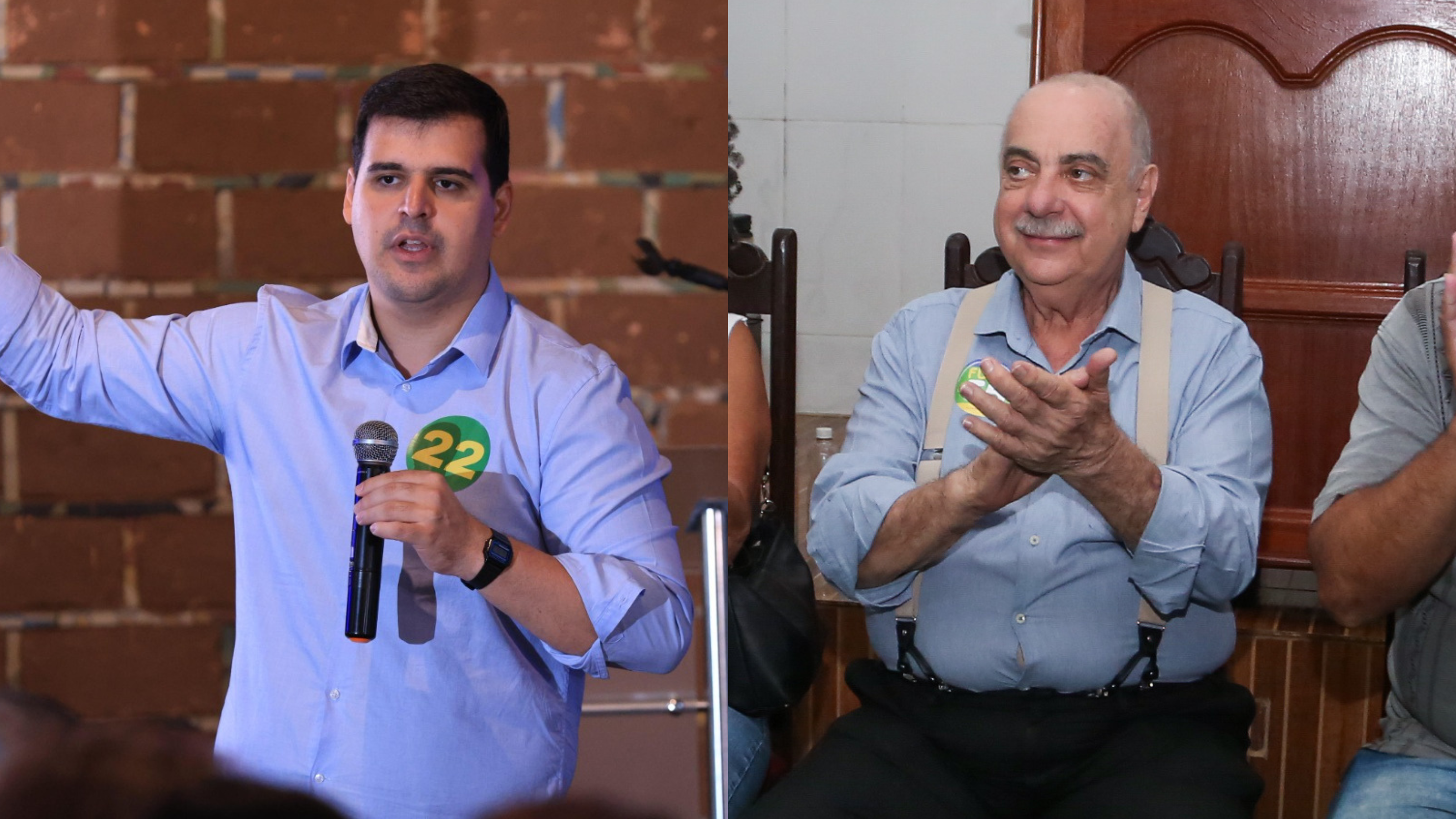 Bruno Engler e Fuad Noman durante a campanha para o segundo turno das eleições de 2024