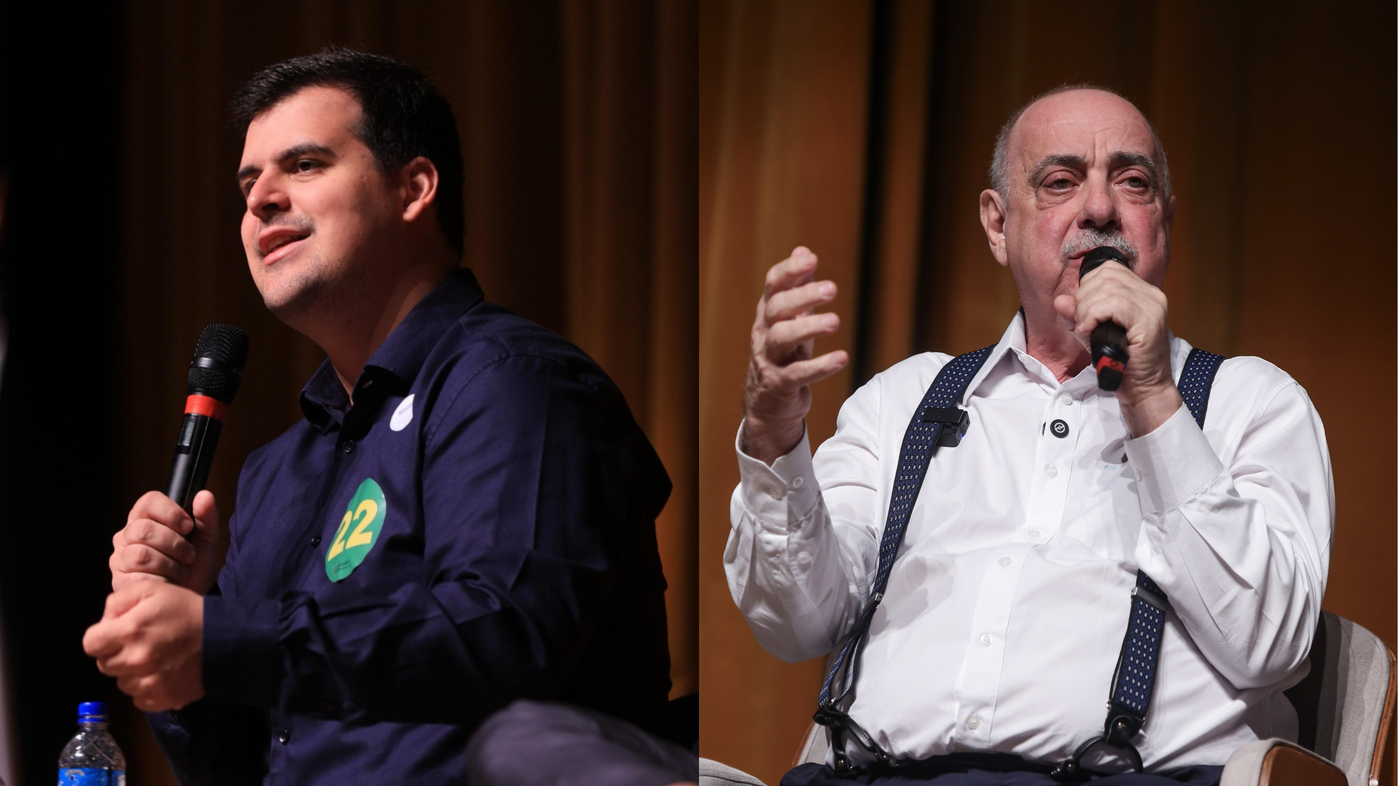 Bruno Engler e Fuad Noman durante a campanha para o segundo turno de BH