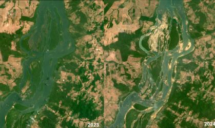 Veja antes e depois da seca extrema no Rio Xingu