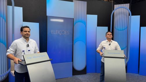 Capitão Alberto Neto e David Almeida no último debate para a Prefeitura de Manaus
