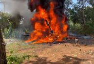 FAB explode helicóptero usado em garimpo ilegal