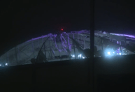 Telhado de estádio é destruído durante passagem do furacão Milton