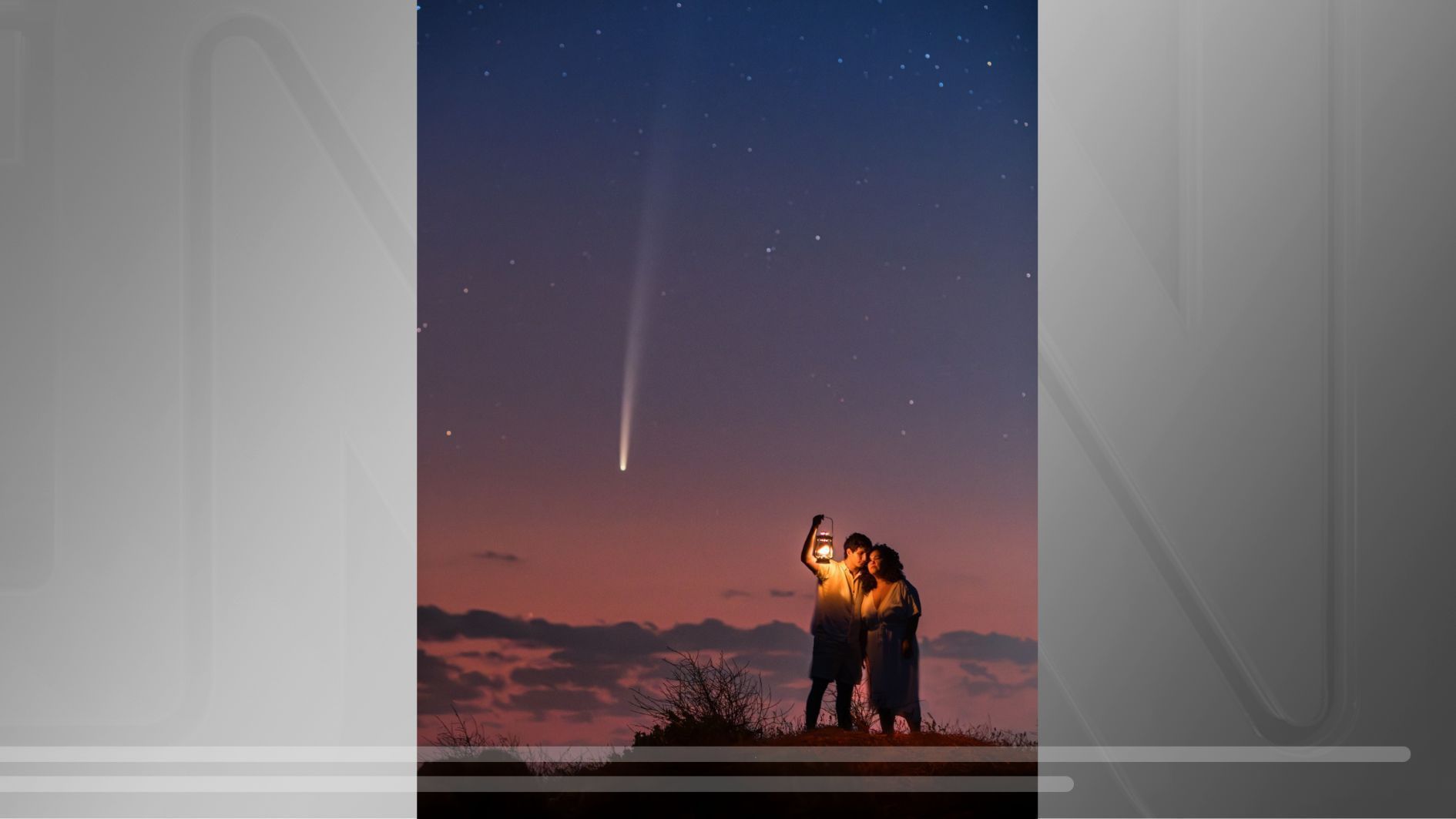 Cometa aparece em ensaio de casamento