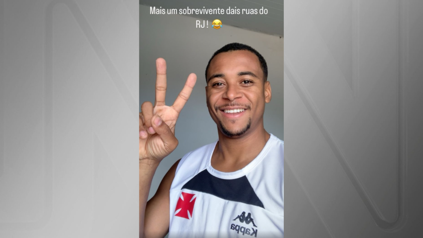 Em publicação nas redes, David brincou e disse ser "mais um sobrevivente" das ruas do Rio de Janeiro, em menção ao ocorrido • Instagram/@davidfferreira22