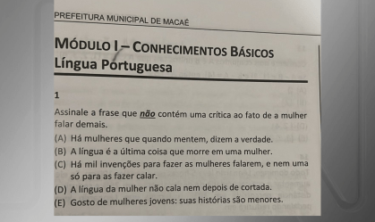 Questões de concurso são anuladas por causa de teor machista; veja o conteúdo