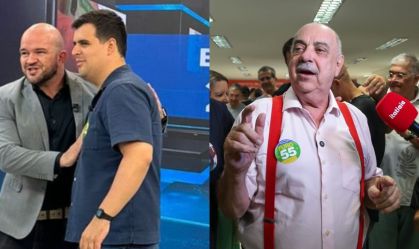 Candidatos à Prefeitura de BH, Bruno Engler (PL) e Fuad Noman (PSD) em campanha
