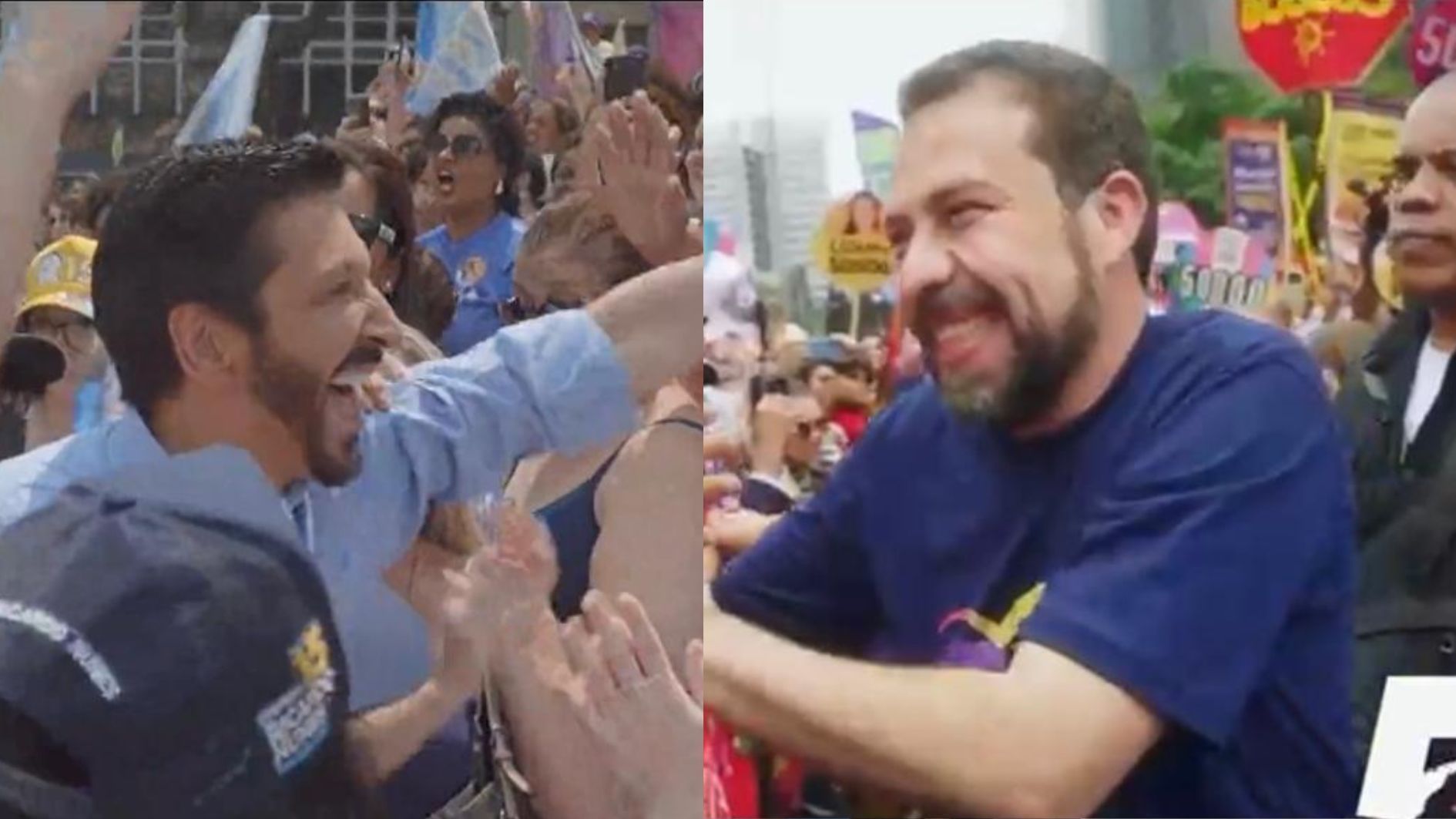 Ricardo Nunes (MDB) e Guilherme Boulos (PSOL) em primeiro vídeo do segundo turno da eleição à Prefeitura de São Paulo