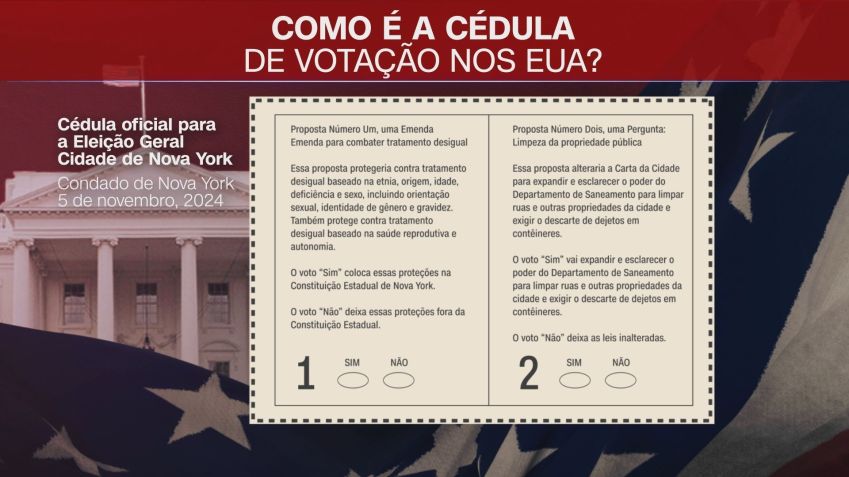 Cédula de votação de Nova York contém perguntas para a população • Mariana Janjácomo/CNN