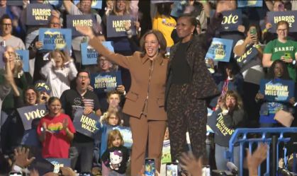 Michelle Obama faz 1º comício em apoio a Kamala Harris