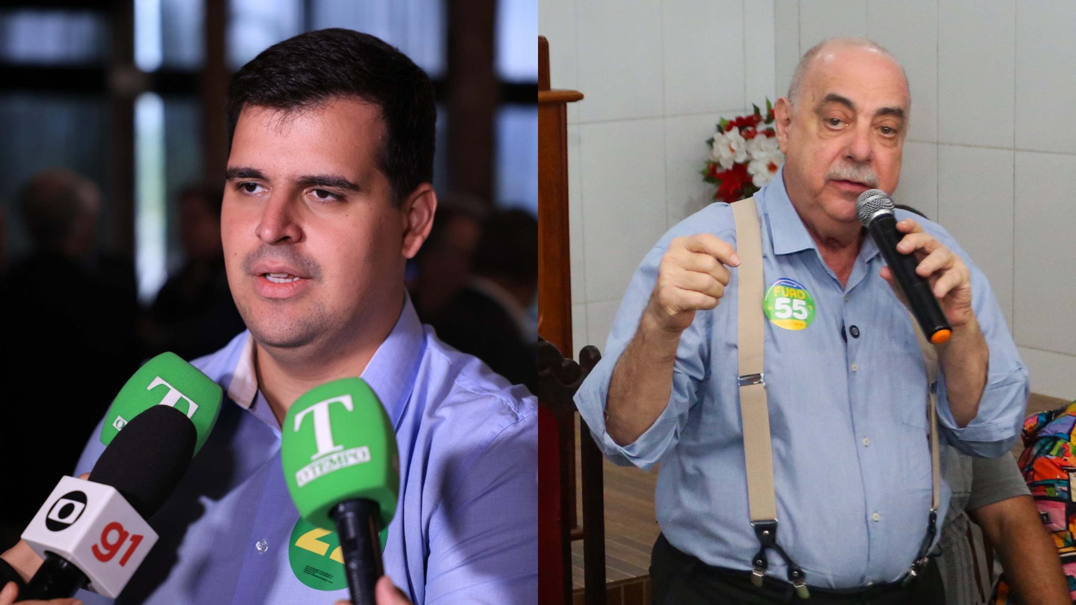 Engler e Fuad durante a campanha nesta quinta-feira (10.10)