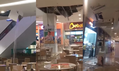 Vídeo: teto da praça de alimentação de shopping desaba em Fortaleza