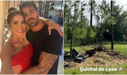 Adriana Sant'Anna mostra casa destruída após Furacão Milton