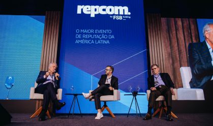 Os empresários André Esteves, Rubens Ometto e Rubens Menin no no CNN Talks