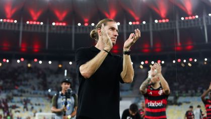 Filipe Luís, treinador do Flamengo, na vitória contra o Corinthians