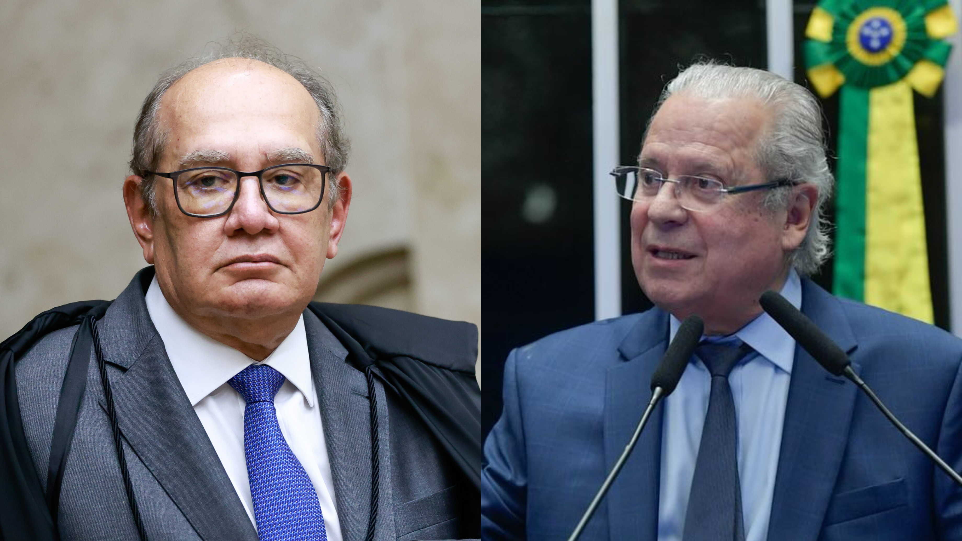 Gilmar Mendes (à esquerda) anulou todas as condenações de José Dirceu