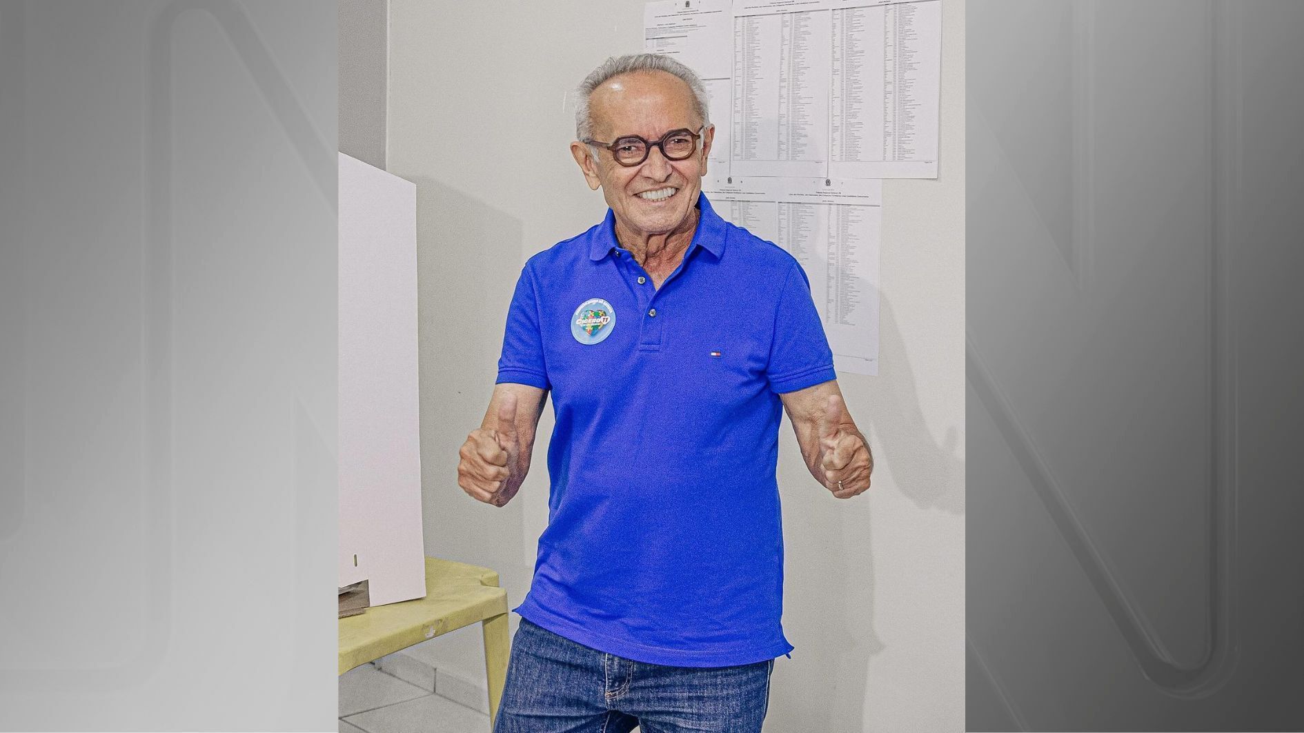 O prefeito de João Pessoa, Cicero Lucena (PP), que é candidato à reeleição, votou na manhã deste domingo (6) • Reprodução/redes sociais