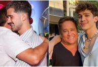 João Guilherme posa abraçado com Leonardo em aniversário da filha de Virginia