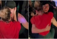 José Loreto beija Luisa Arraes em festa de encerramento de novela