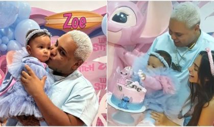 MC Ryan SP celebra mesversário da filha com namorada após caso de agressão