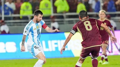 Messi durante confronto contra Venezuela