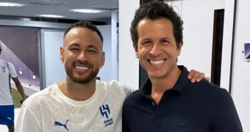 Neymar e Rodrigo Lasmar, médico da Seleção Brasileira