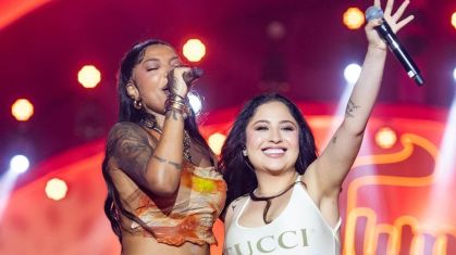 Ludmilla e Mari Fernandez cantaram "Falta de Mim" juntas no Numanice de Fortaleza no sábado (19)