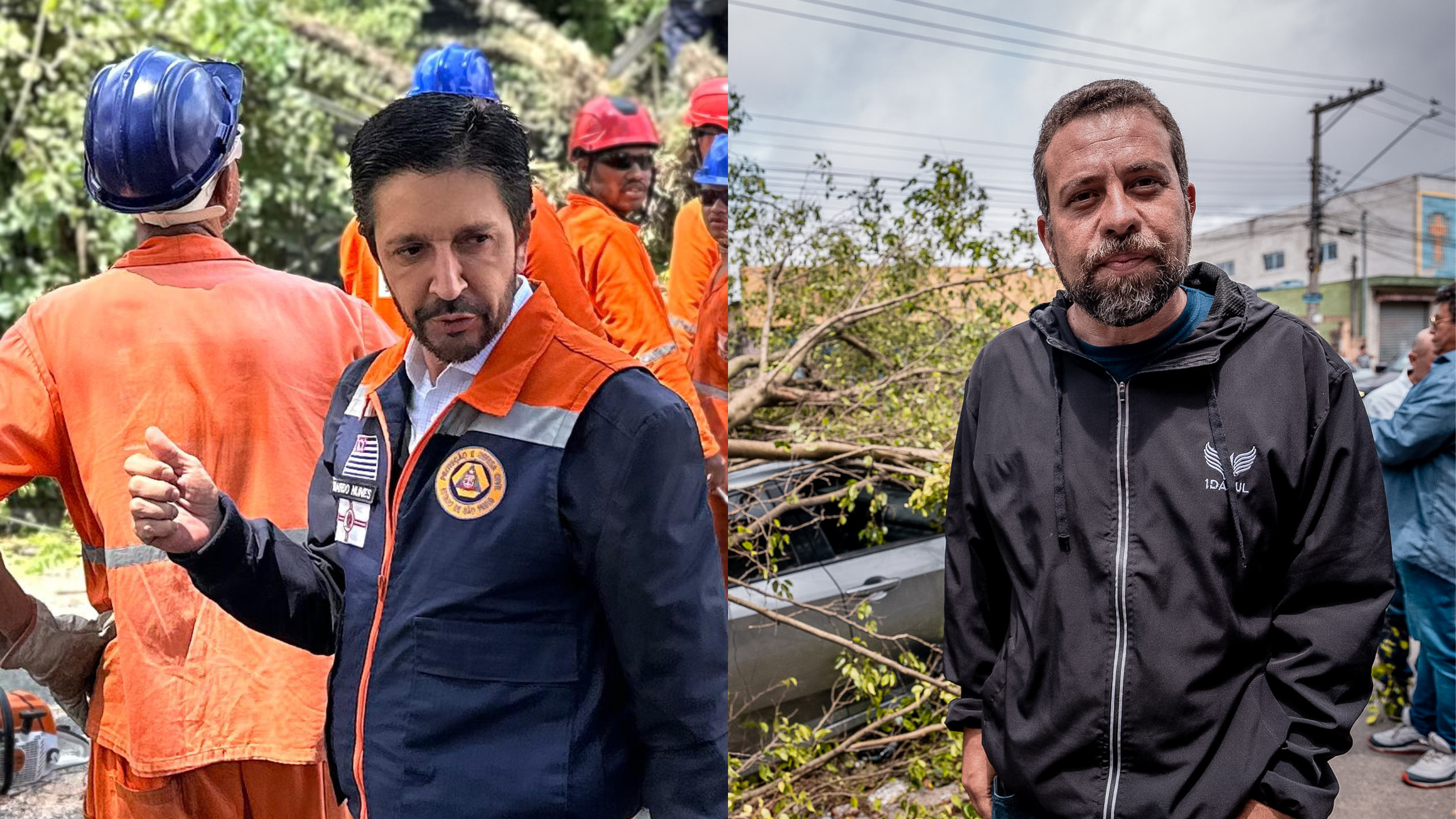 Ricardo Nunes e Guilherme Boulos durante a campanha para o segundo turno